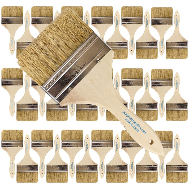 Pro-Grade Pro Grade - Chip Paint Brushes - 36 Ea 4 Inch Chip Paint Brush Light Brown - Image 1